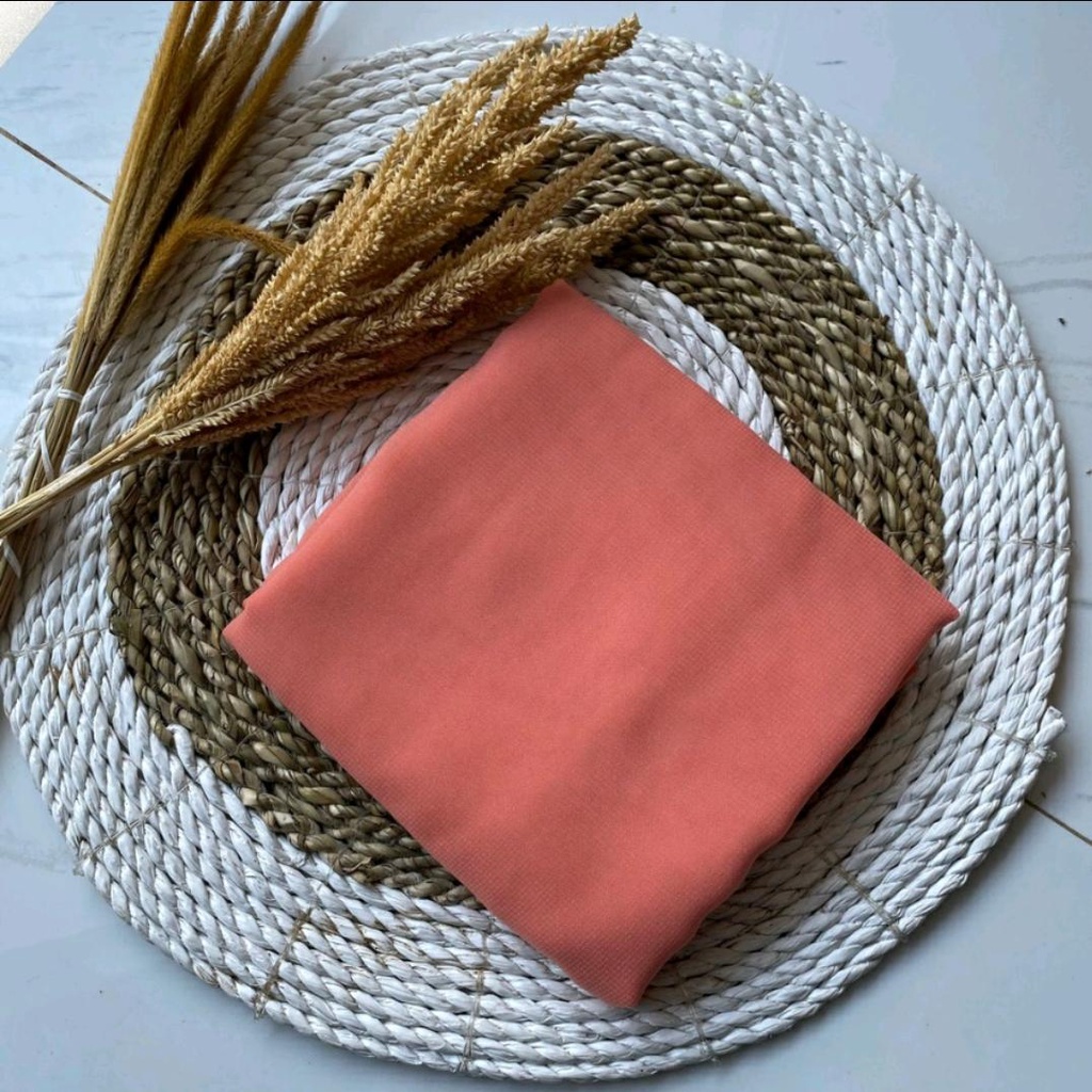 Hijab Bella Segiempat Warna Terlengkap / jilbab Segi Empat polos warna telengkap / Peach kerudung Be