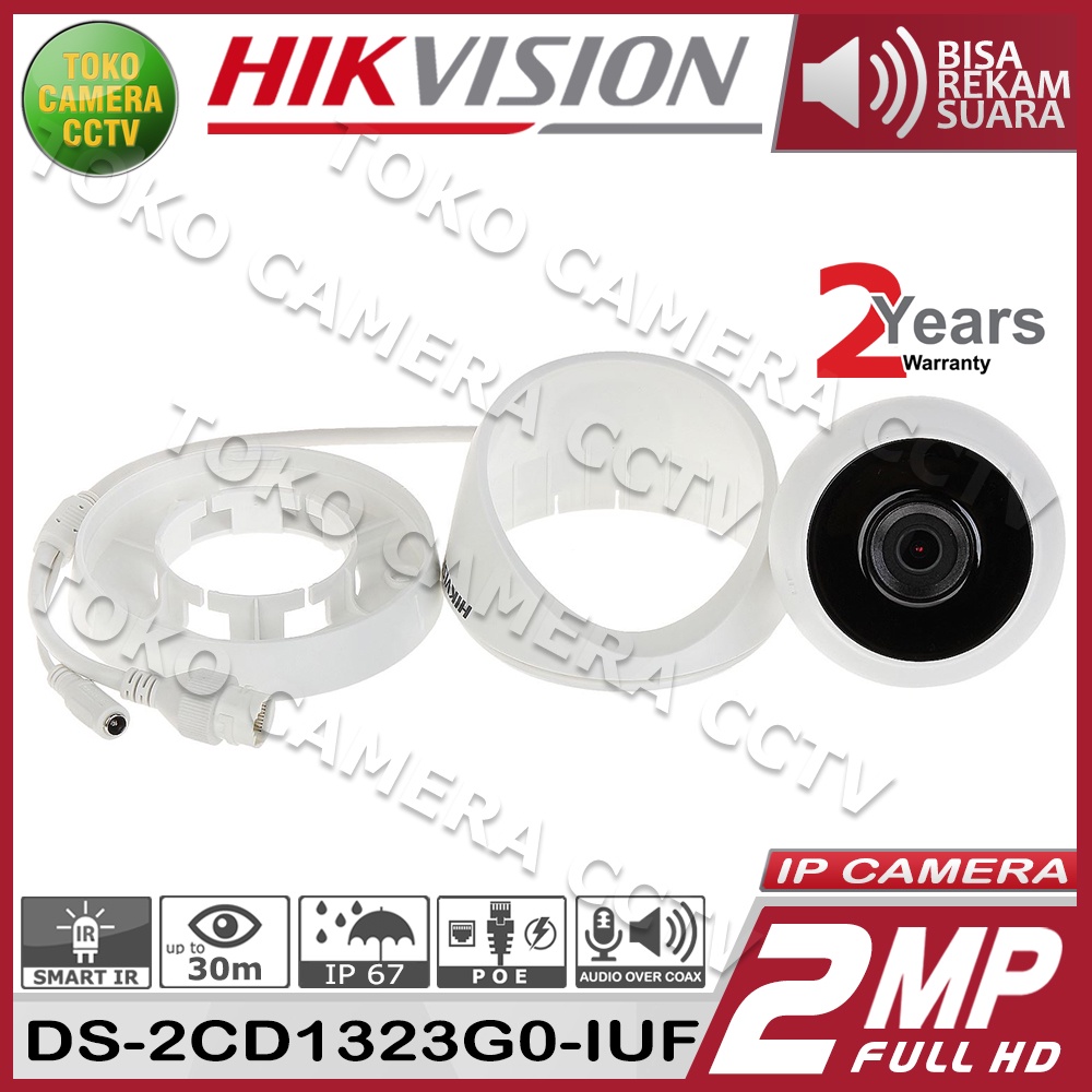 IP CAMERA 2MP HIKVISION DS-2CD1323G0-IUF BUILD IN MIC AUDIO