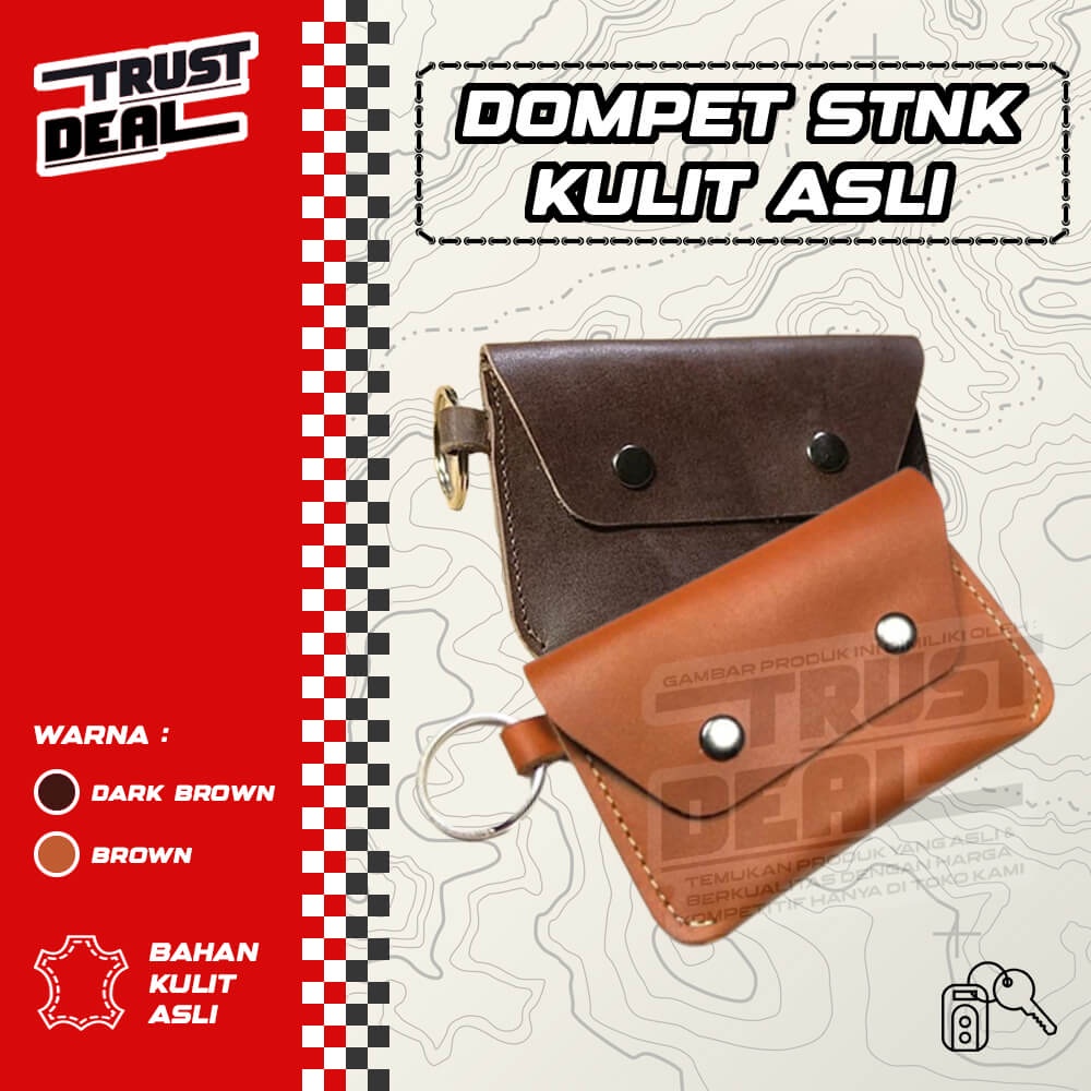 Gantungan Kunci DOMPET STNK Kulit Sapi Asli Mobil Motor Classy Vintage Leather - P02