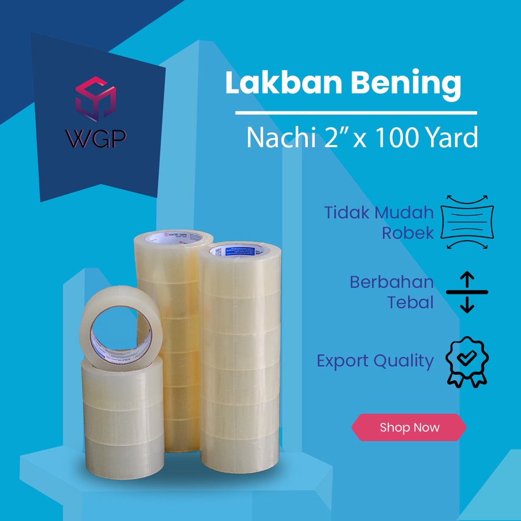 

Lakban Isolasi Tape Bening Coklat Nachi 2” x 100 yard Packing Order