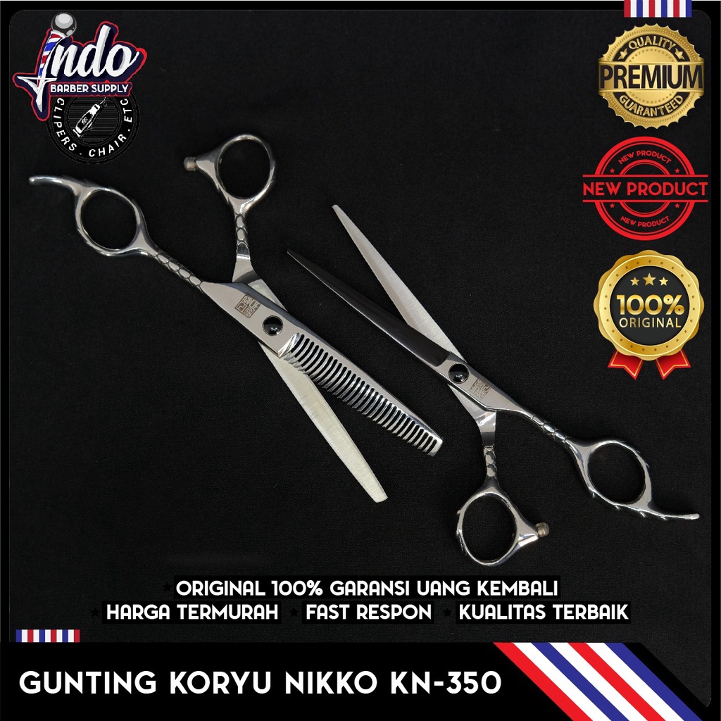 Gunting Rambut Koryu Nikko - Paket Penipis &amp; Gunting KN 350 Koryunikko