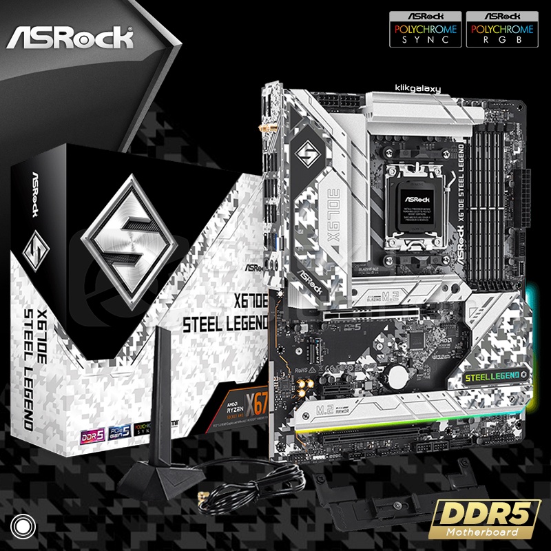 Asrock X670E Steel Legend AMD AM5 X670 DDR5 Motherboard