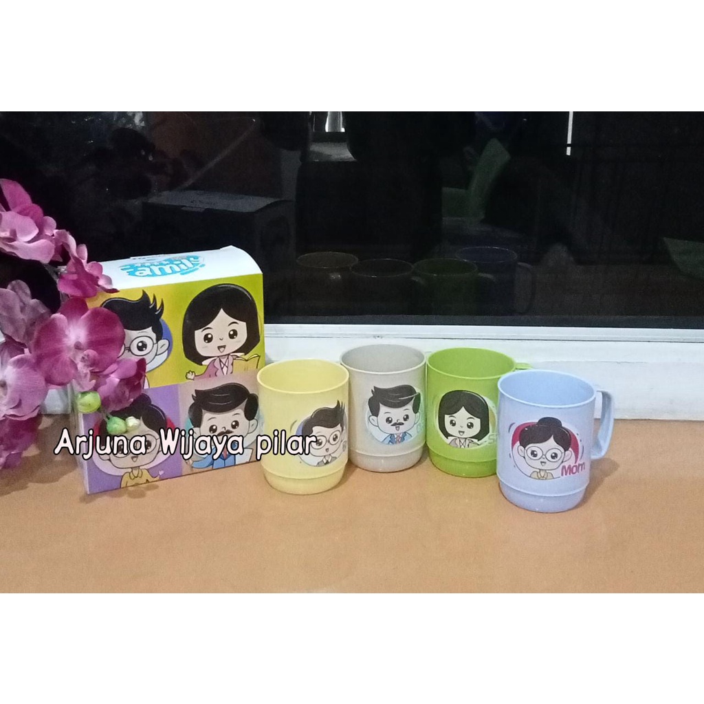 Gelas-Family 4 Pcs Grosir Mug Family Set Gelas Biggy Set Cangkir My Family Gelas Couple Family