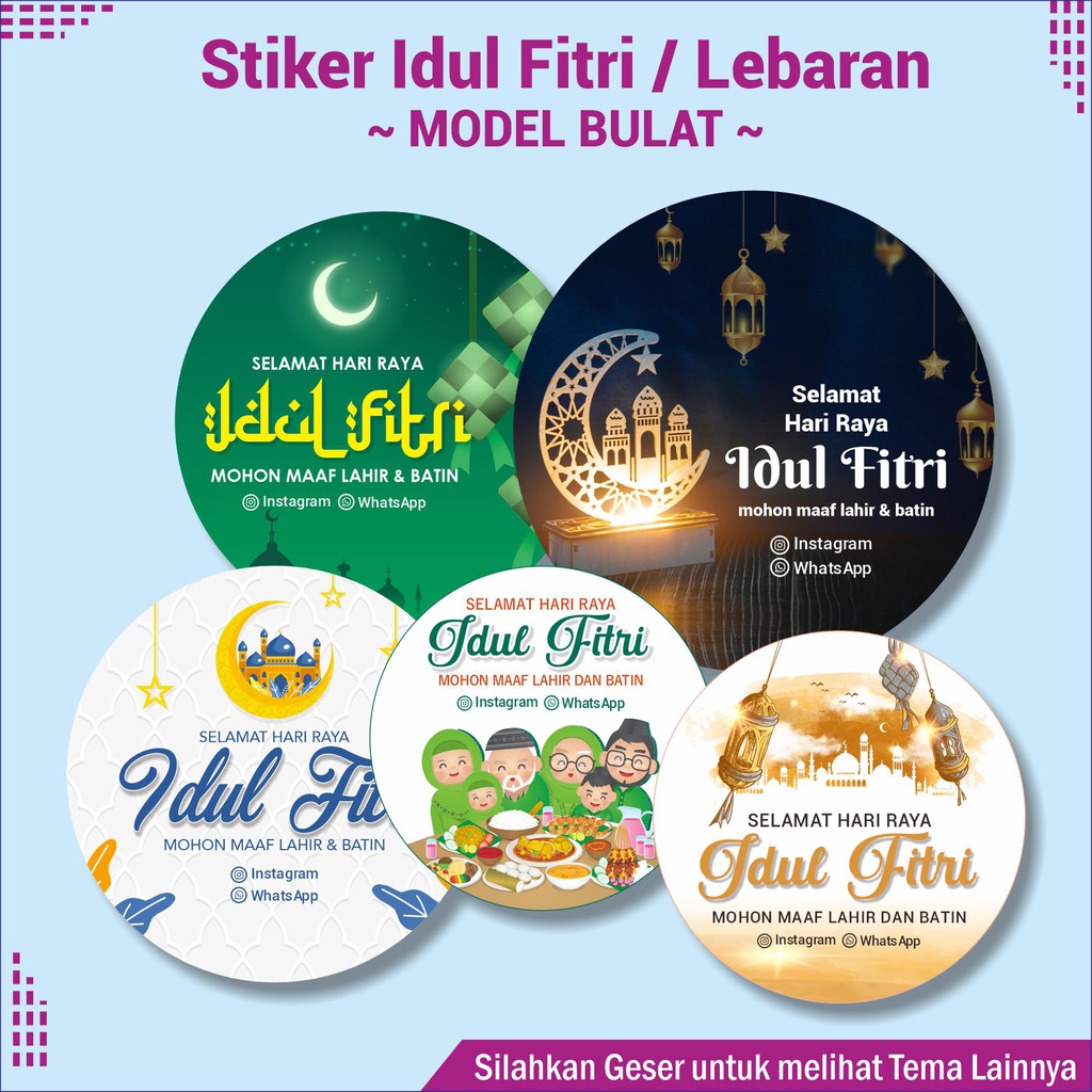 

Custom Stiker Label Idul Fitri - Stiker Bulat Lebaran