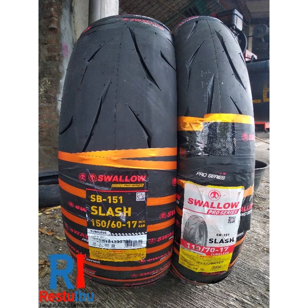 1 Pasang Ban Tubeles Swallow Slash 110/70-17 & 150/60-17
