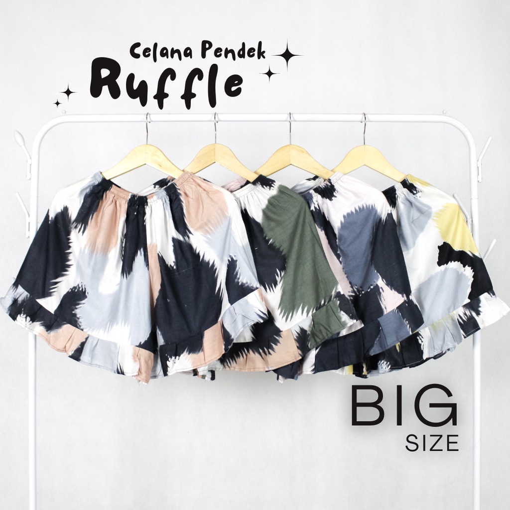 Hot pants Ruffle Rempel Rimpel Jumbo Celana Pendek Ruffle (Dewasa) Swiing Boxer Ruffle Rempel Celana Tidur Pendek Jumbo Hot Pants Big Size