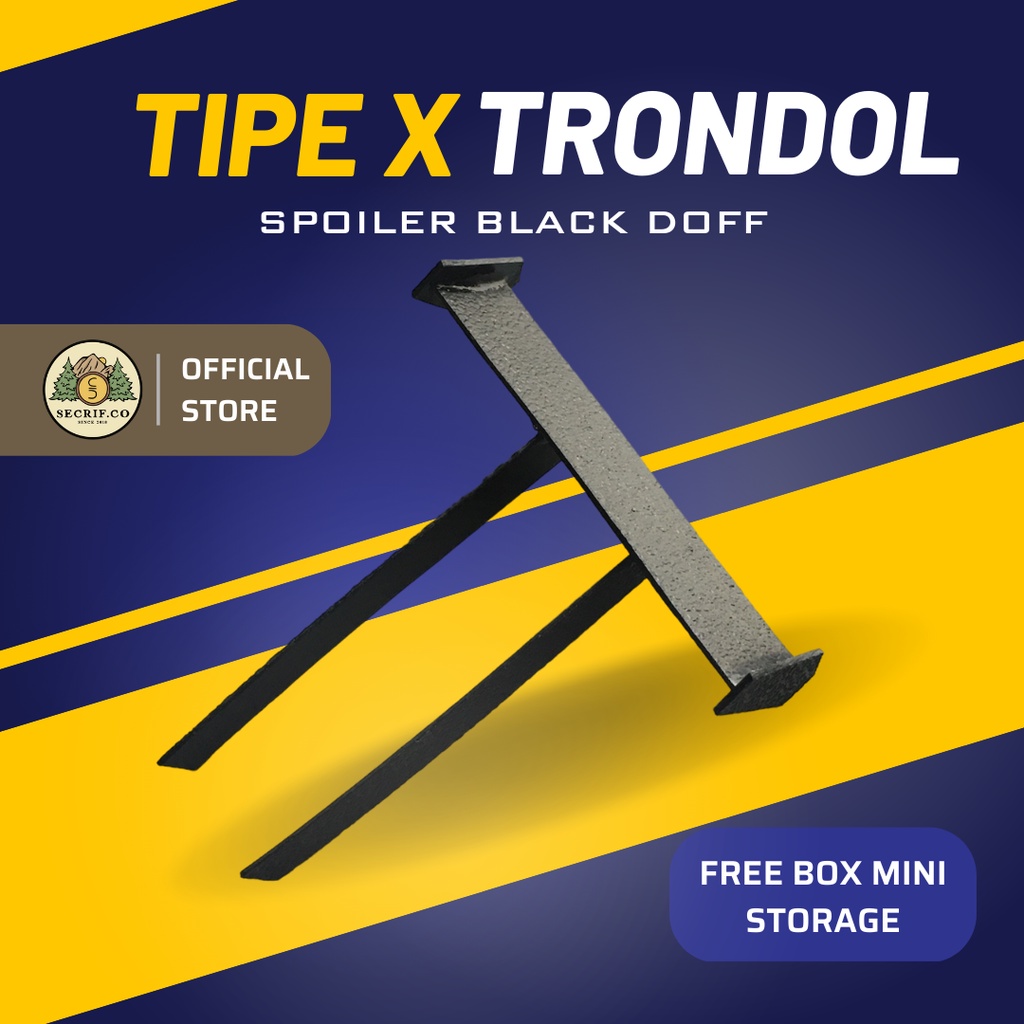 

SPOILER SAYAP TIPE-X TRONDOL HITAM DOFF KUNING TIPEK STIPO KERTAS PNP