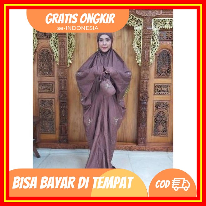 Mukena Madani Thelabel/Mukena Terusan/Mukena Dewasa/Mukena Putih Polos Mukena Traveling Mini Pouch M