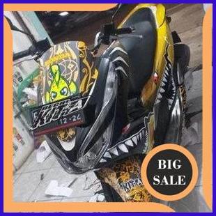 Decal stiker PCX 160 2022 desain shark hiu batik warna hitam emas black gold keren 1M4R23 suku cadan