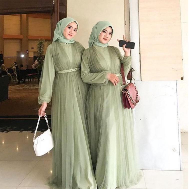 HOT SALE Bridesmaid Dress Kondangan Muslim / Sage Green Mauve Taro Nude Milo Silver Maroon Lavender