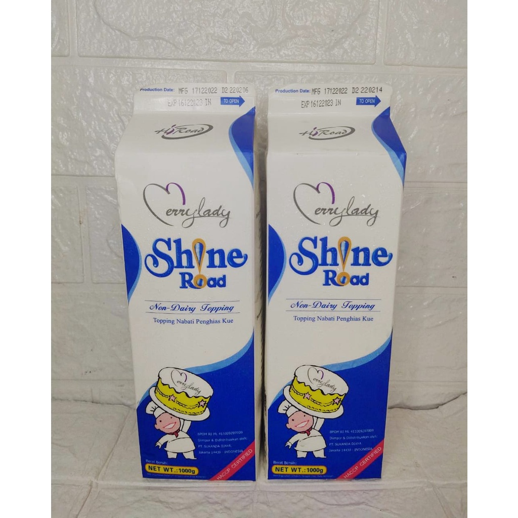 

SHINE ROAD NON DAIRY WHIPPING CREAM 1 LT