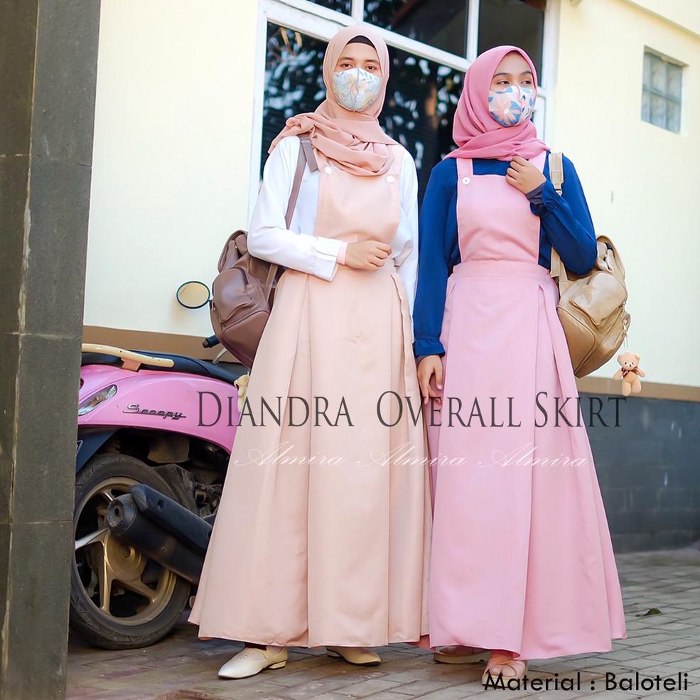 [ART. 5948] Overall Wanita Rok Panjang Baju Kodok Overal Dewasa Polos Muslimah Diandra Skirt Griyara