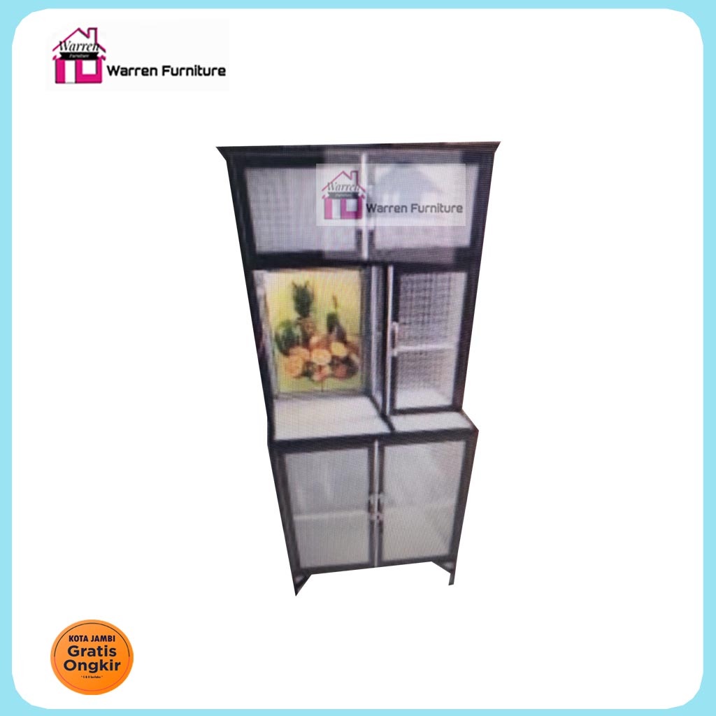 lemari piring aluminium / Rak piring aluminium 2pintu OPS