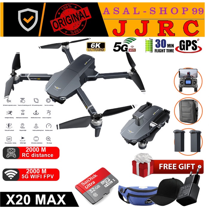 Drone JJRC X20 6k ESC 3 Axis Gymbal EIS Camera Sony GPS 5G Wifi