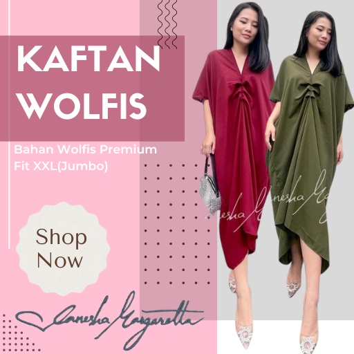 kaftan polos 811#Kaftan Wanita/Kaftan wolfis/Dress wanita/kaftan muslim modern