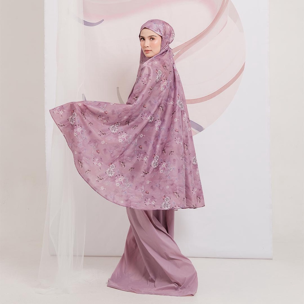 ALIF MUKENA MINI MOTIF PARASUT PREMIUM KOREA TRAVEL - MAUVE SHADOWS ( MKN-P02-003 )