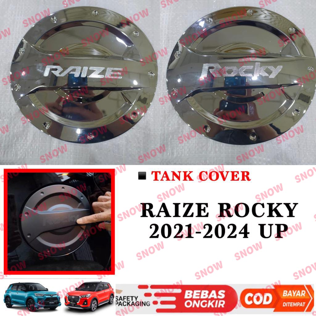 Tank Cover Raize Rocky 2021 2023 2024 UP Platinum Hitam Chrome