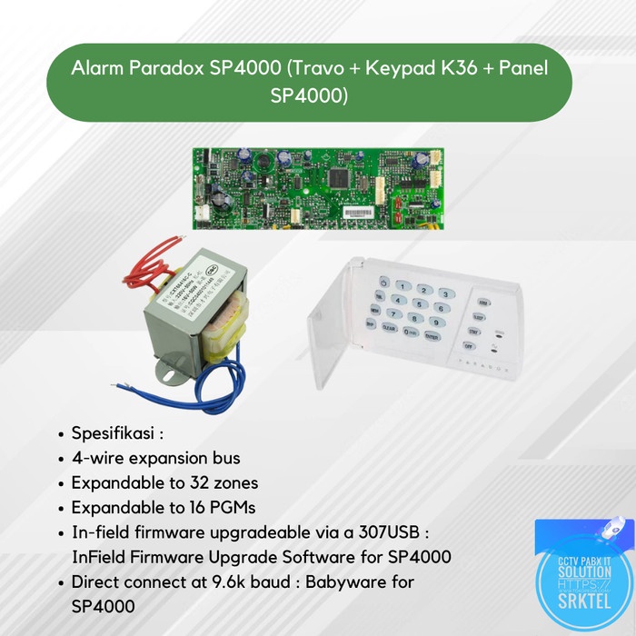 Alarm Alarm Paradox Sp4000 (Travo + Keypad K36 + Panel Sp4000)