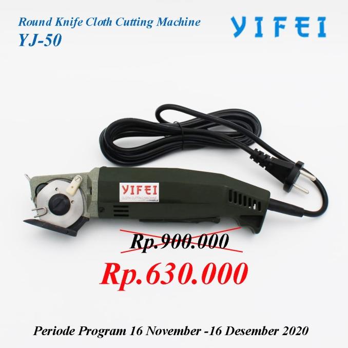 ] Mesin Potong Kain Kecil YIFEI YJ-50/ROUND KNIFE CLOTH CUTTING MACHINE