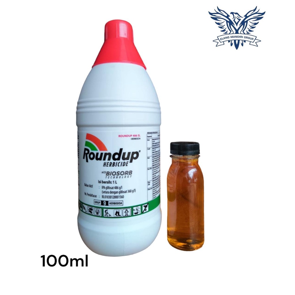 Repack 100ml Herbisida ROUNDUP 486SL Obat Pembasmi Rumput Liar Dan Gulma Sampai Ke Akar Bahan Aktif IPA glisofat 486 g/l (setara dengan glisofat 360 g/l) Rambo Blosat Prima Lima