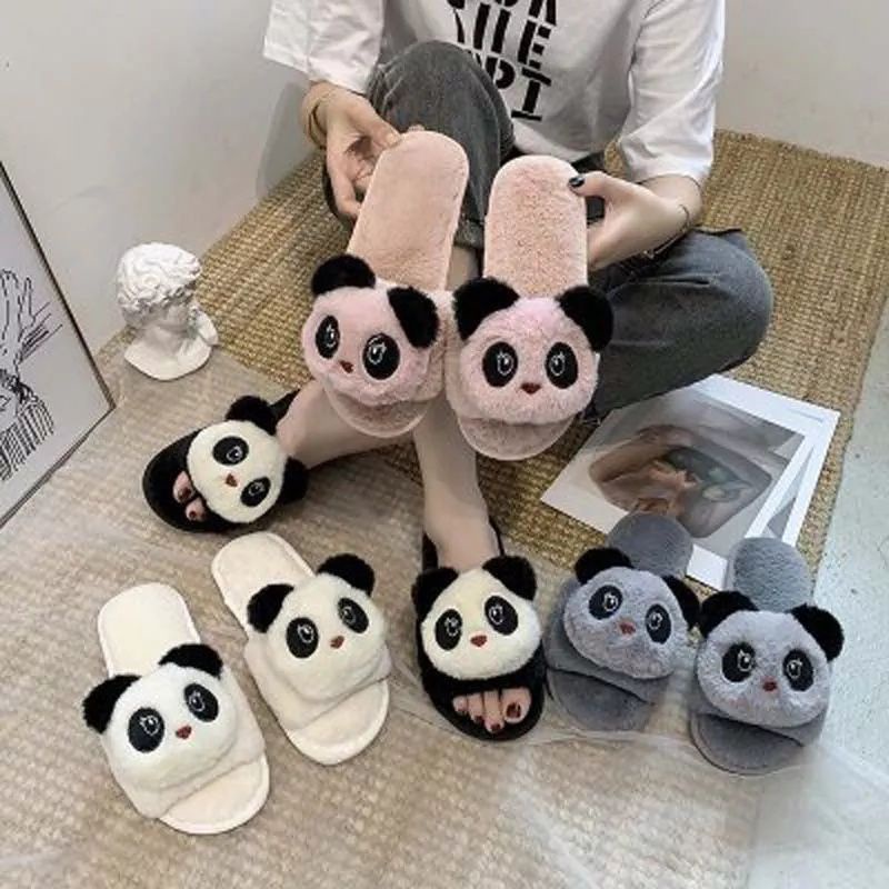 Sandal Rumah Sandal Slop Bulu Boneka Panda