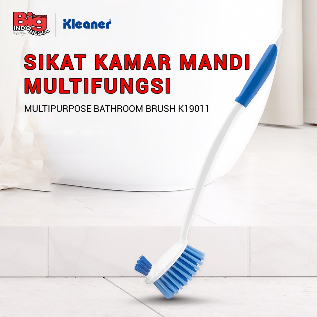 Sikat Kloset Gagang Panjang Karet Lembut Bathroom Brush 45 Cm Pembersih Kamar Mandi Serbaguna Kleaner K19011