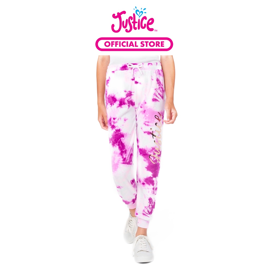 Justice Dip-Dye Joggers Raspberry Tie Dye-Celana Jogger Anak Perempuan
