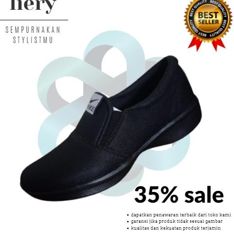 {TBT.05Ma23ᴾ} SEPATU SEKOLAH/OLAH RAGA WANITA HITAM POLOS MODEL TERBARU