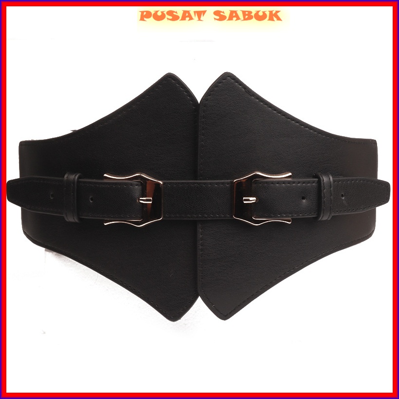 Gesper Belt Ikat Pinggang Wanita Lebar Sabuk Fashion Korset Korea Obi Cewek Gasper besar kulit Hitam Elastis Karet Kekinian Cantik Grosir Murah Model Jumbo Big Size Women Belt Hitam Krem Praktis Modis Oby Mewah Pingang Blet Karet Langsing Pesta Cm Kuat