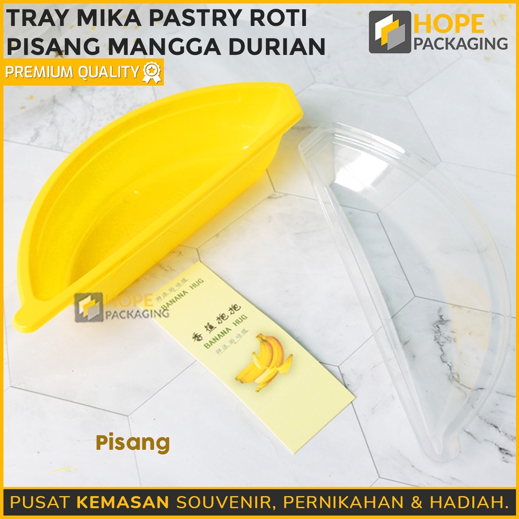 [ ISI 2 PCS ] Tray Mika Pastry + Paper Pisang / Mangga / Durian / Tray Cookies Case Pudding