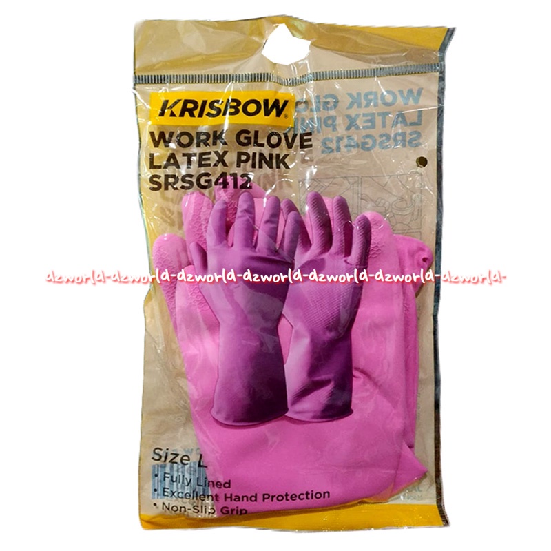 Krisbow Work Glove Latex Pink Blue Sarung Tangan Warna Pink 1pasang Kris Bow Gloves Pink