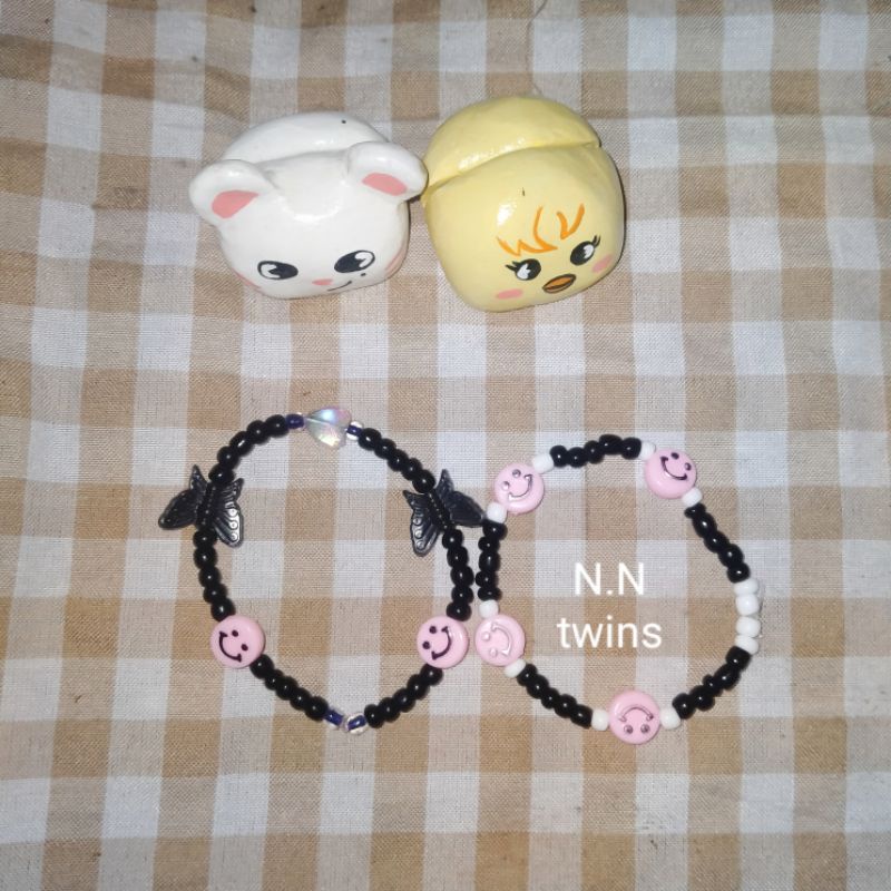 BEADS BRACELET SMILE | gelang manik manik smile pink