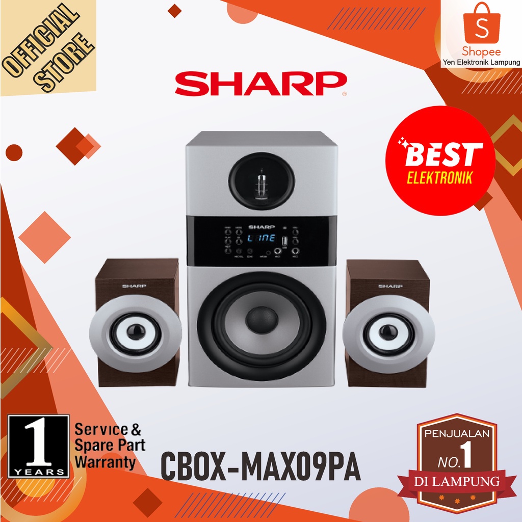 Speaker SHARP CBOX MAX09PA | USB Bluetooth FM Speaker Multimedia Garansi Resmi SHARP