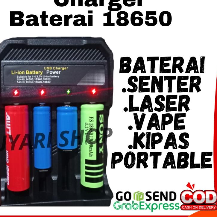 ☀ Charger UNIVERSAL 4 Slot Kabel USB Casan batre   3.7V 4.2V Alat Cas UNIVERSAL USB ➺