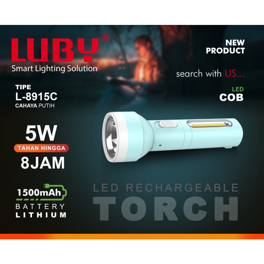 Luby Lampu Senter LED Super Terang L-8915C