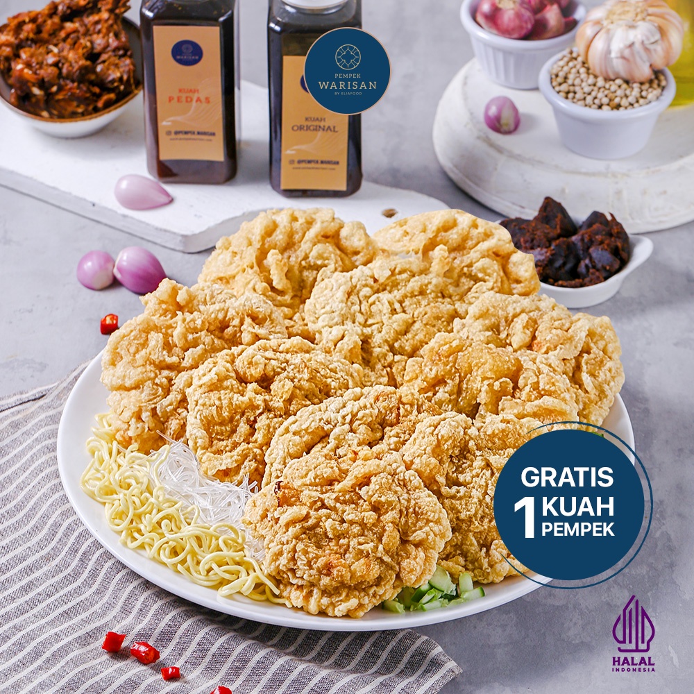 

Pempek warisan enak nikmat kulit besar (frozen) - paket - PKB9- Khas Palembang Tenggiri Asli - 10 Pcs
