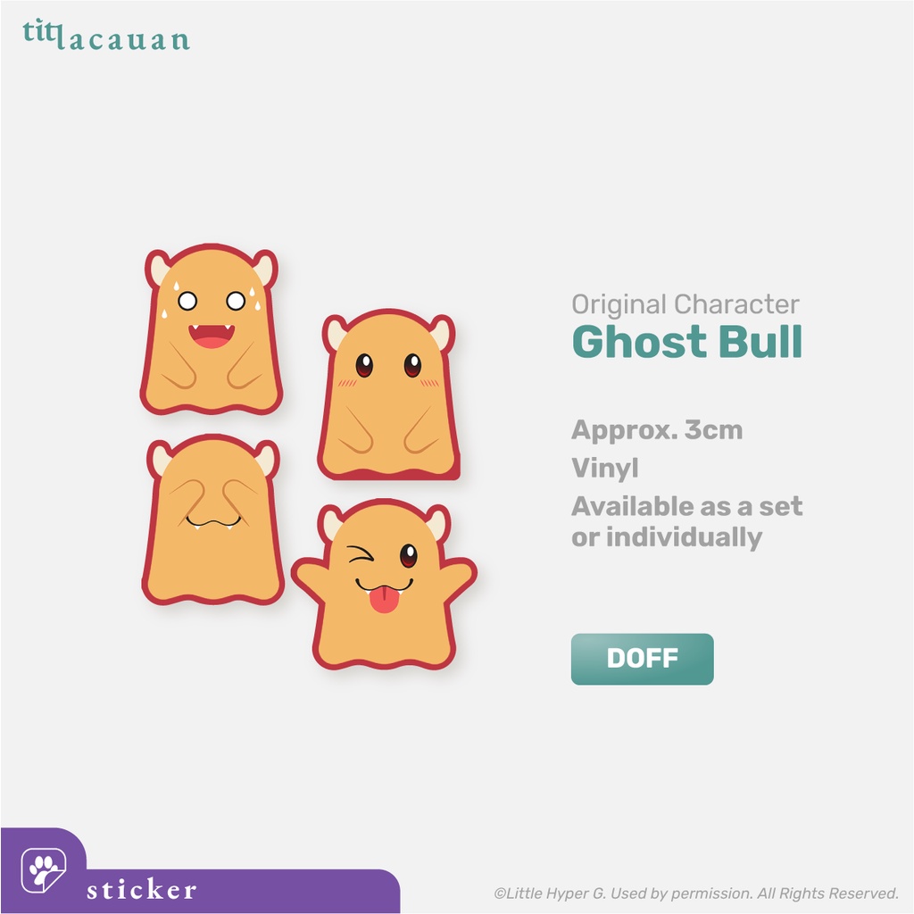 

Stiker Vinil Laminasi Hantu Bull (Ghost Emoji) - Sticker Vinyl Furry Sapi Kerbau Halloween Lucu Chibi