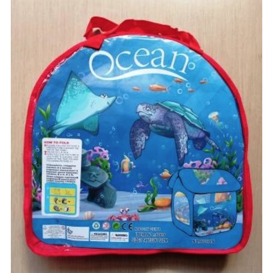 Tenda anak karakter rumah motif ocean - tenda rumah anak karakter pop up - tenda lipat