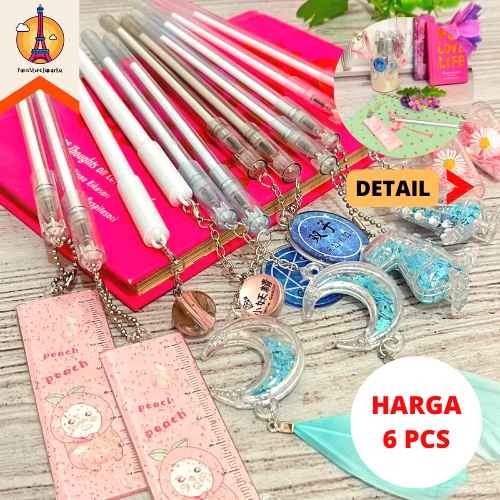 

Pulpen Gel Gantungan Bulan Sabit Manik 6 Pcs Gel Pen Moon Star Ballpoint Funny Fancy Stuff Best Gift Stationery For School Alat Tulis Kantor Sekolah Ready Grosir Kado Ulang Tahun READY COD