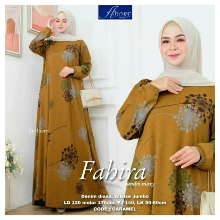 Fahira Gamis Jumbo Denim Diana Big Size Muslim