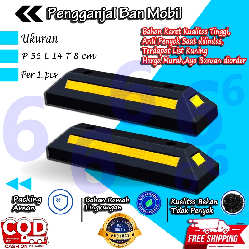 GANJALAN BAN MOBIL KARET RUBBER WHEL STOPPER PENGGANJAL RODA HIGHT QUALITY MURAH COD