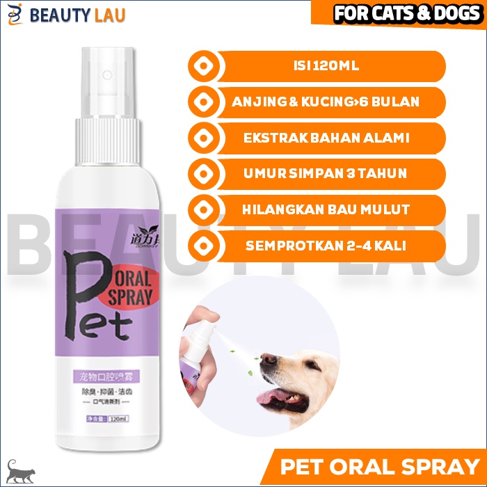 PET ORAL SPRAY PENGHILANG BAU MULUT KUCING ANJING HEWAN PENYEGAR MULUT KUCING