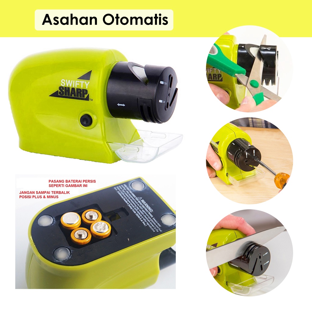 Pengasah Pisau Otomatis Swifty Sharp  - Pengasah Pisau Swifty Sharp Pengasah Pisau Elektronik Pengas