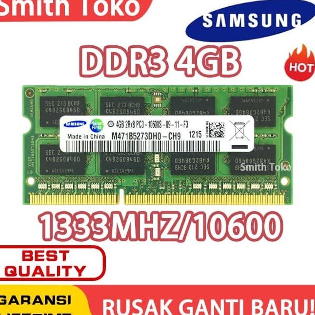 Ram Laptop Samsung Sodimm 4Gb Pc3 Ddr3 Ddr3-1333 10600 4G Sodim