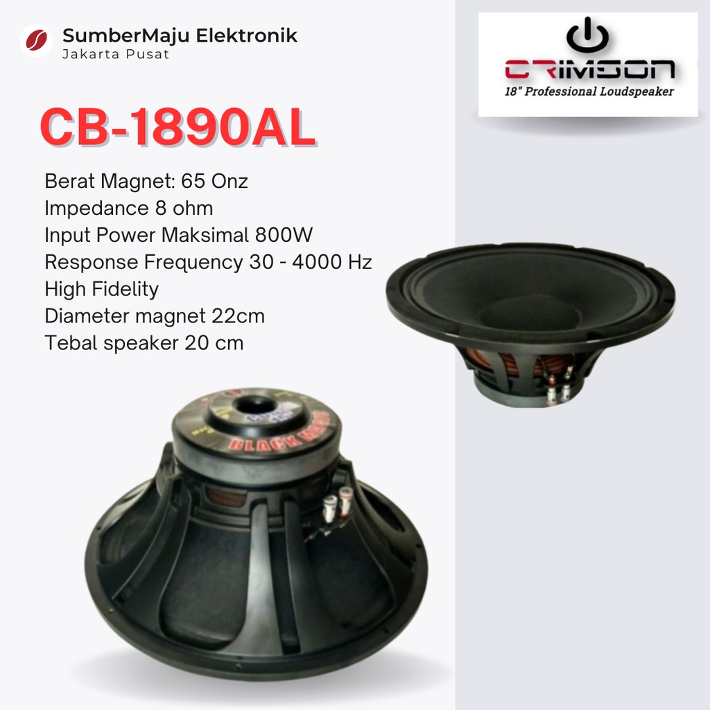 Speaker Komponen Cobra CB1890AL 18 Inch CB 1890 AL Komponen CB1890AL