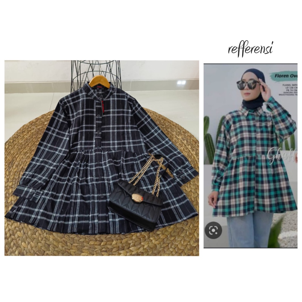 KEMEJA TUNIK PEREMPUAN FLANEL BY JEVANNI ORIGINAL