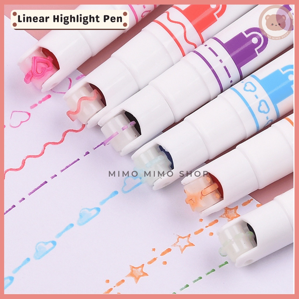 

SET LINEAR HIGHLIGHTER PEN PREMIUM PENA UNIK MOTIF KOREA STYLE