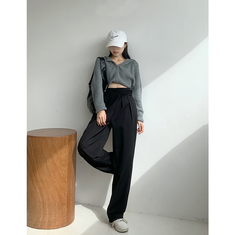 Celana Velcro Kulot Wanita Terbaru Kekinian Loose High Waist Pants Korean Style Celana Bahan Wanita