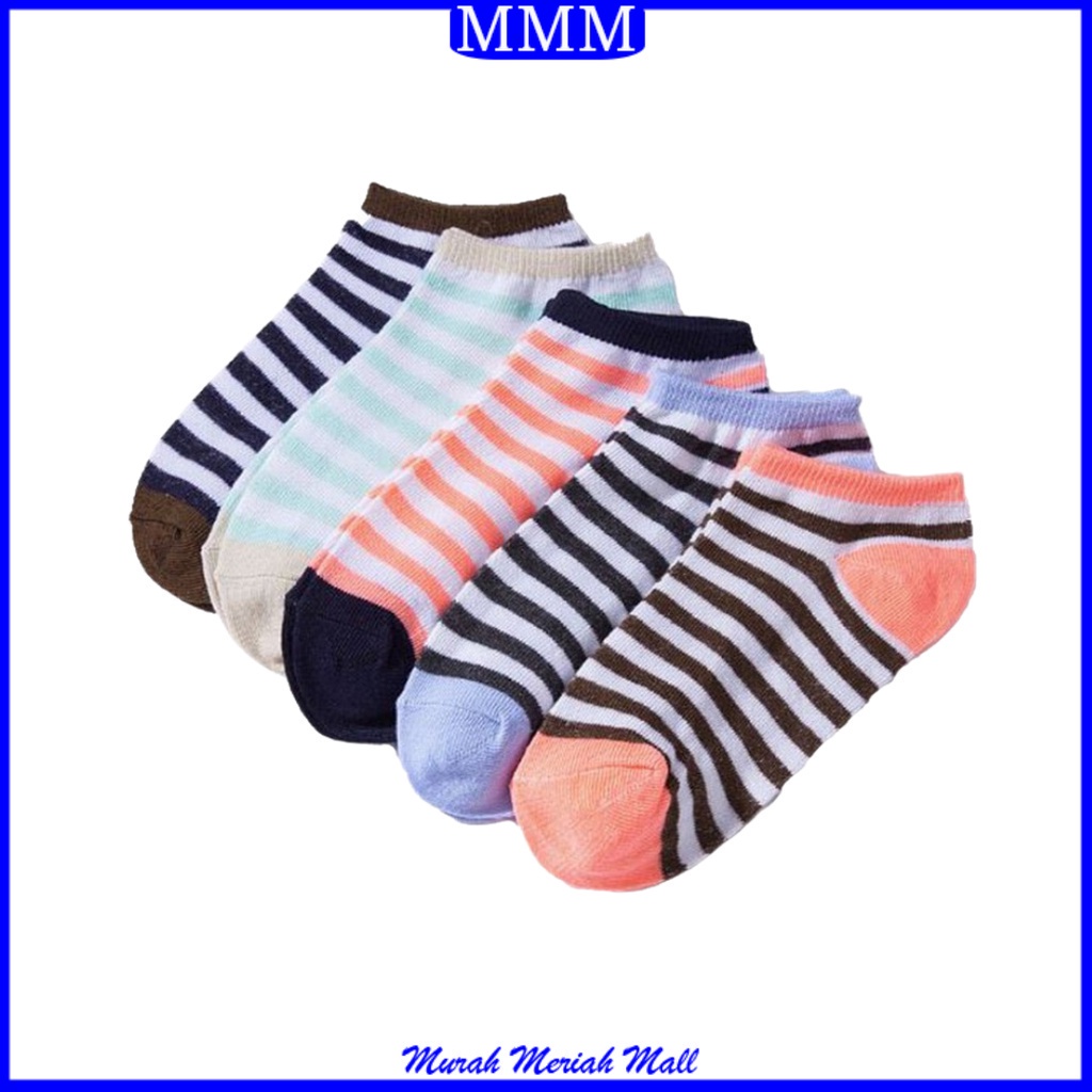 MMM Kaos Kaki Wanita Motif 3 Garis Impor Semata Kaki #Bisa bayar ditempat (COD)
