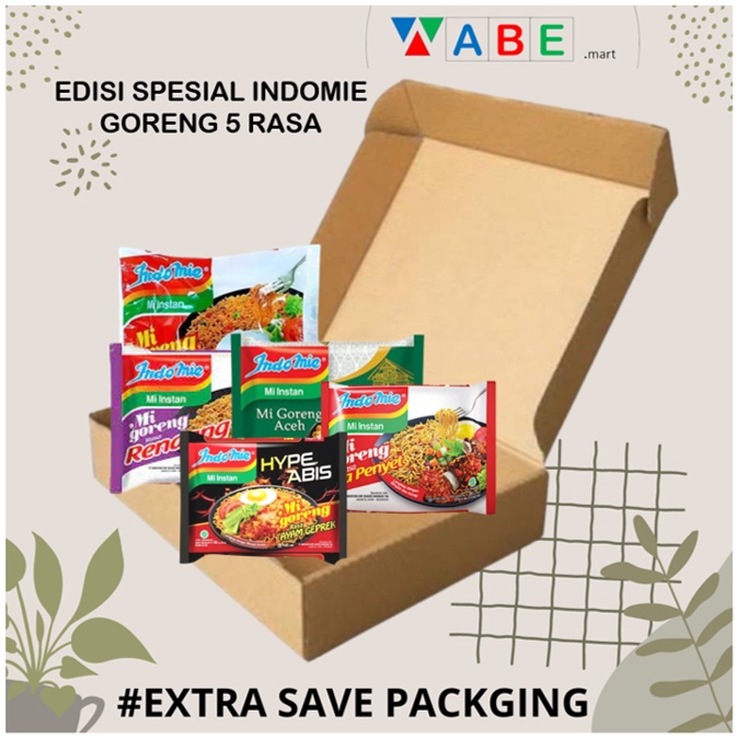 

[E.5] Spesial Paket Indomie Goreng 5 Varian Rasa FREE Kardus Hamperss+Pita